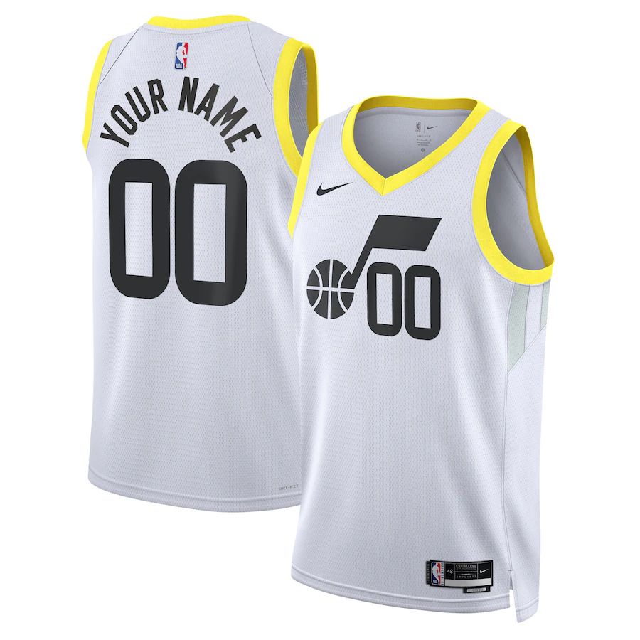 Men Utah Jazz Nike White Association Edition 2022-23 Swingman Custom NBA Jersey->utah jazz->NBA Jersey